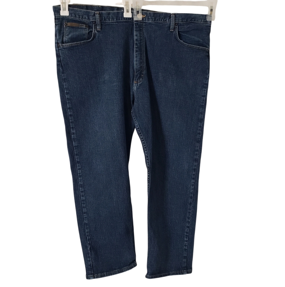 Wrangler‎ Advance Comfort Denim Blue Straight Jeans Men's Size 42X30